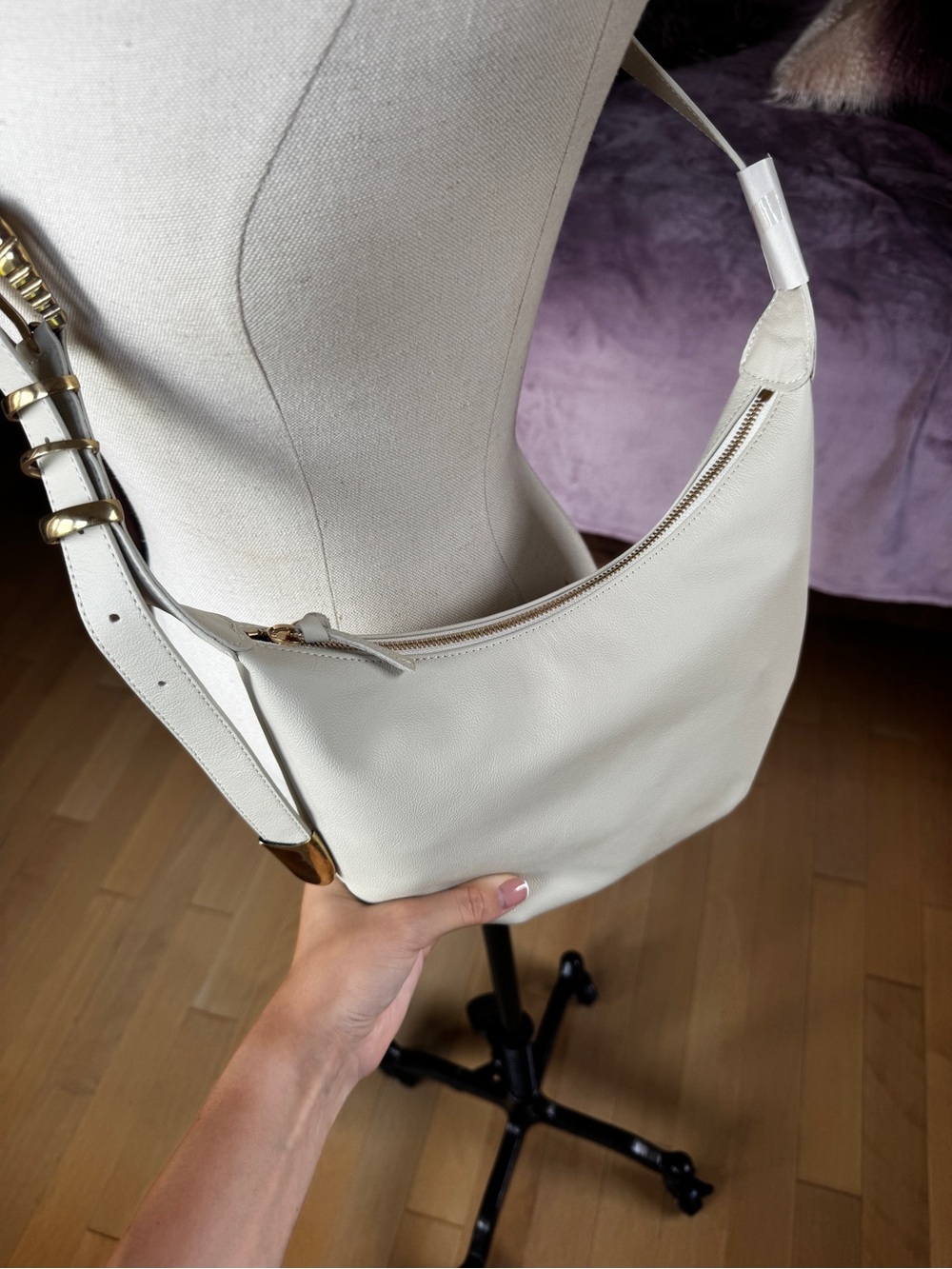 Natalie Borton Sera Crescent Bag, Kenya Edition in Bone Leather - Picture 12 of 12